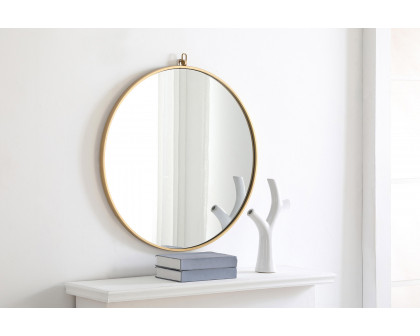 Elegant Wall Mirror - Brass, L 28" (MR4055BR)