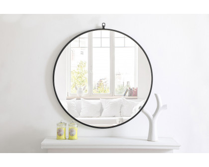 Elegant Wall Mirror - Black, L 32" (MR4057BK)