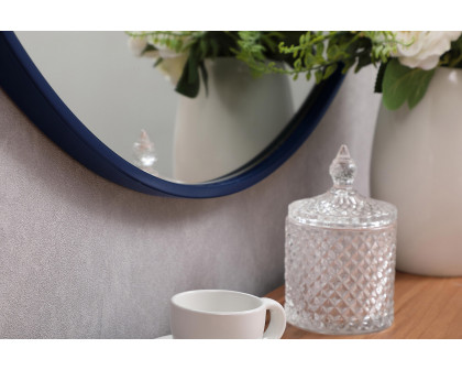 Elegant Wall Mirror - Blue, L 32" (MR4057BL)