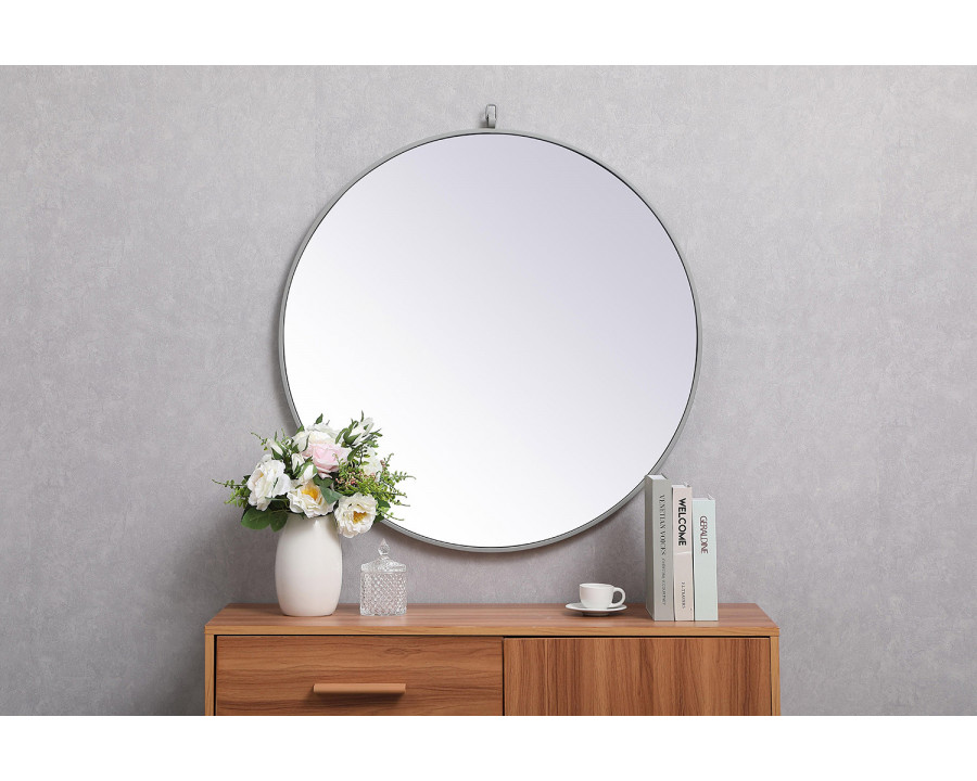 Elegant Wall Mirror - Gray, L 32" (MR4057GR)