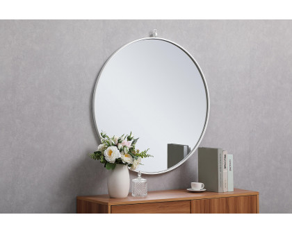 Elegant Wall Mirror - White, L 32" (MR4057WH)