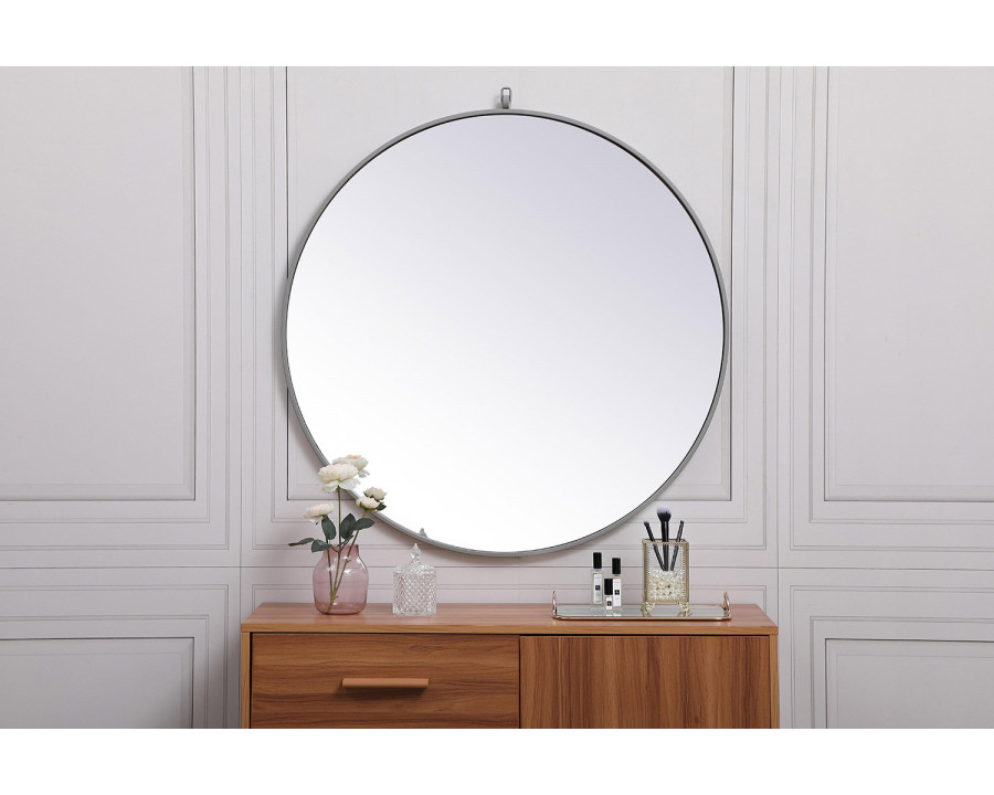 Elegant Wall Mirror - Gray, L 36" (MR4061GR)