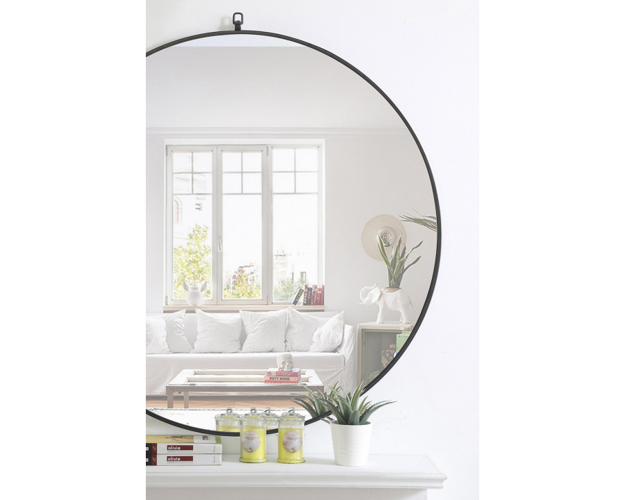 Elegant Wall Mirror - Black, L 48" (MR4067BK)