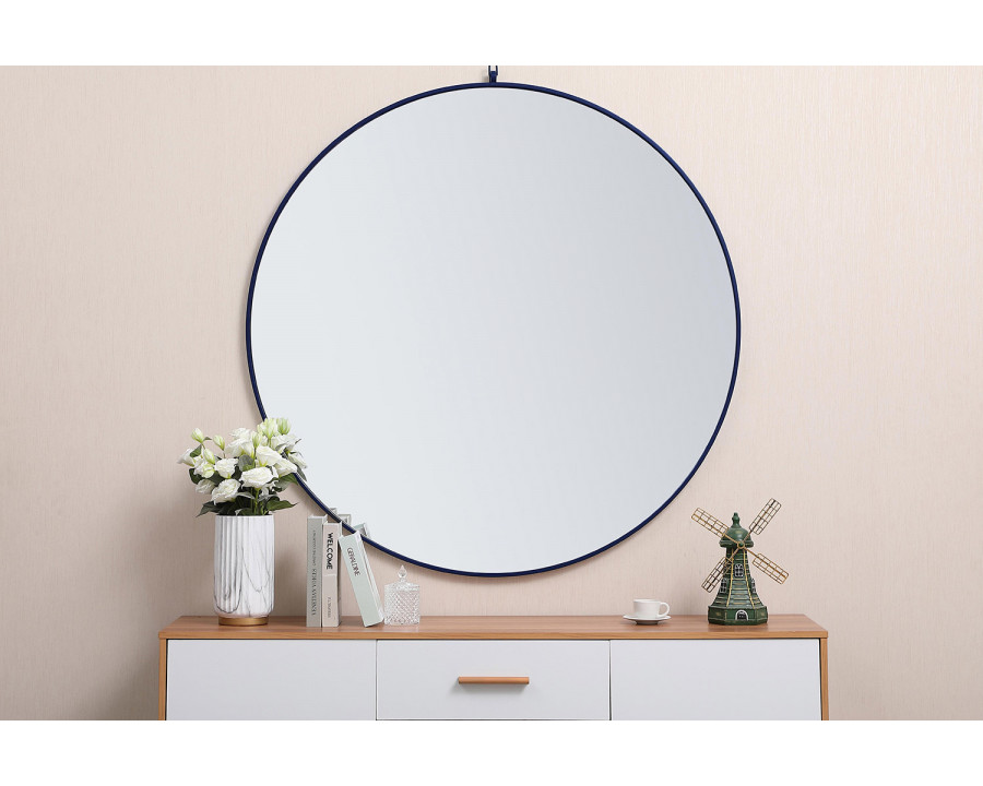 Elegant Wall Mirror - Blue, L 48" (MR4067BL)