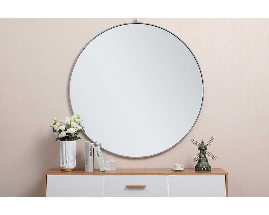 Elegant Wall Mirror - Gray, L 48" (MR4067GR)