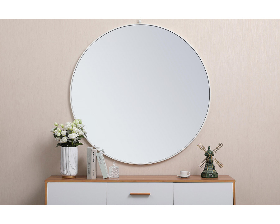 Elegant Wall Mirror - White, L 48" (MR4067WH)