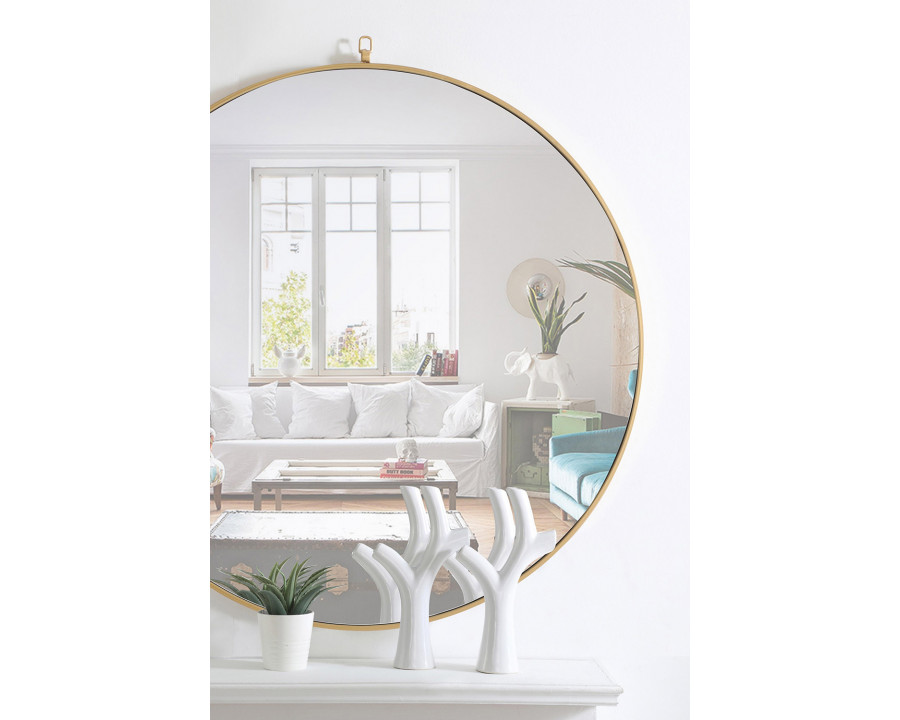 Elegant Wall Mirror - Brass, L 48" (MR4068BR)