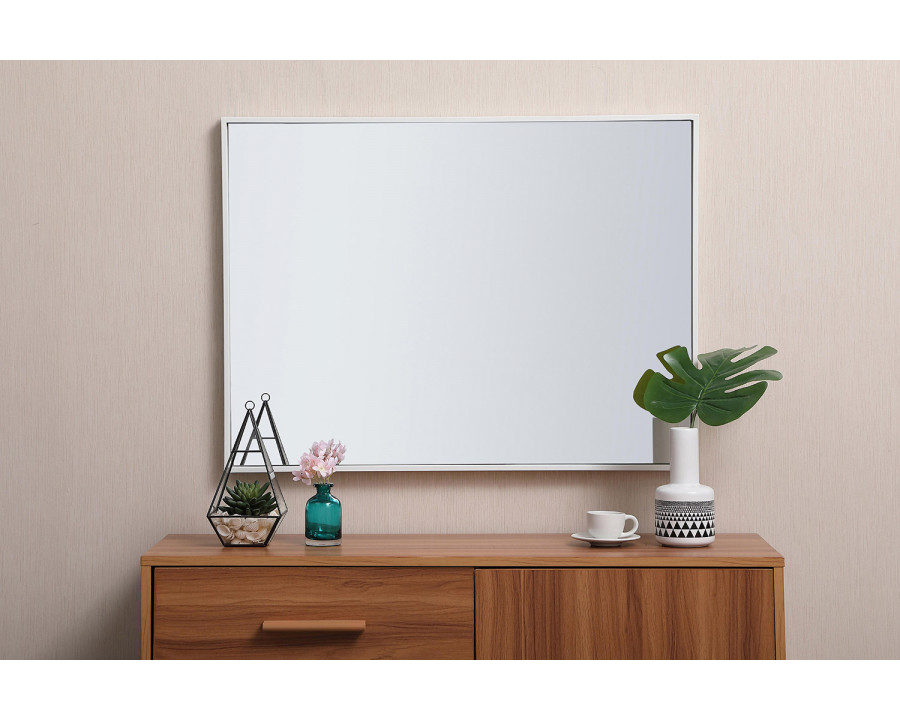 Elegant Wall Mirror - White, L 32" (MR4071WH)