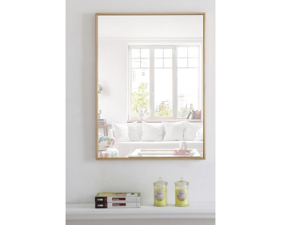 Elegant Wall Mirror - Brass, L 32" (MR4072BR)