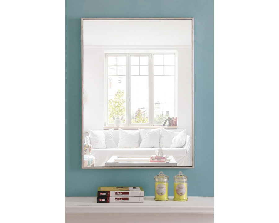 Elegant Wall Mirror - Silver, L 32" (MR4073S)