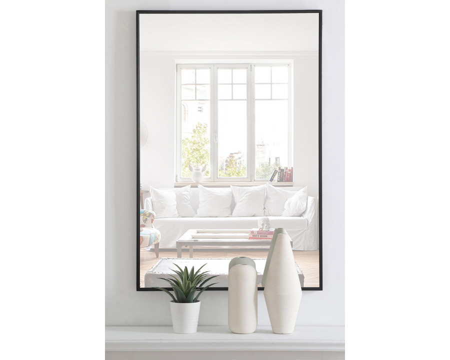 Elegant Wall Mirror - Black, L 42" (MR4077BK)