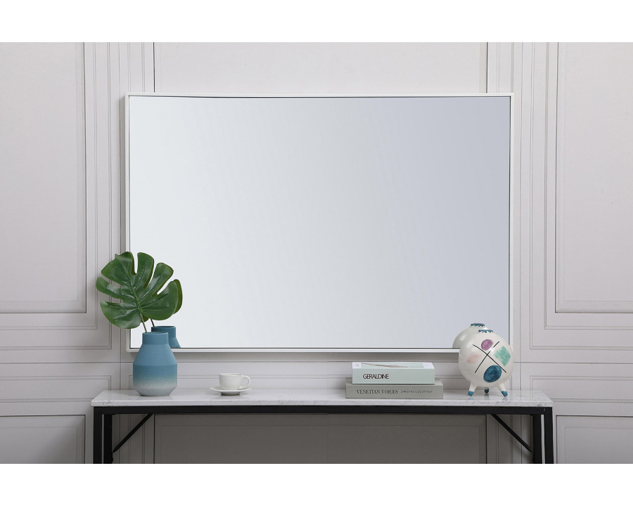 Elegant Wall Mirror - White, L 42" (MR4077WH)