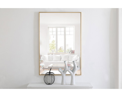 Elegant Wall Mirror - Brass, L 42" (MR4078BR)