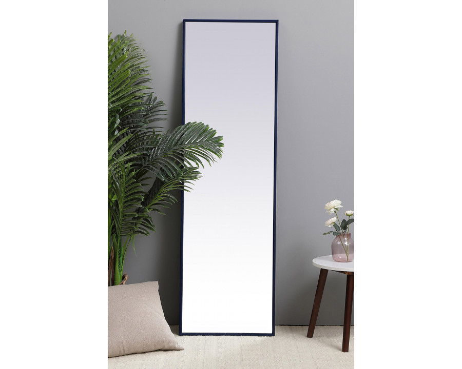 Elegant Wall Mirror - Blue, L 18" (MR4081BL)