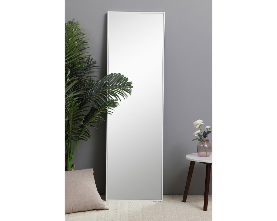 Elegant Wall Mirror - White, L 18" (MR4081WH)