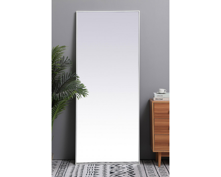 Elegant Wall Mirror - White, L 30" (MR4084WH)