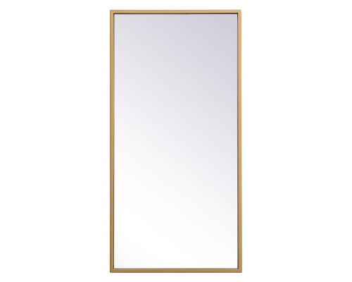 Elegant Wall Mirror - Brass, L 28" (MR41428BR)