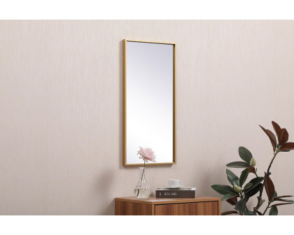 Elegant Wall Mirror - Brass, L 28" (MR41428BR)