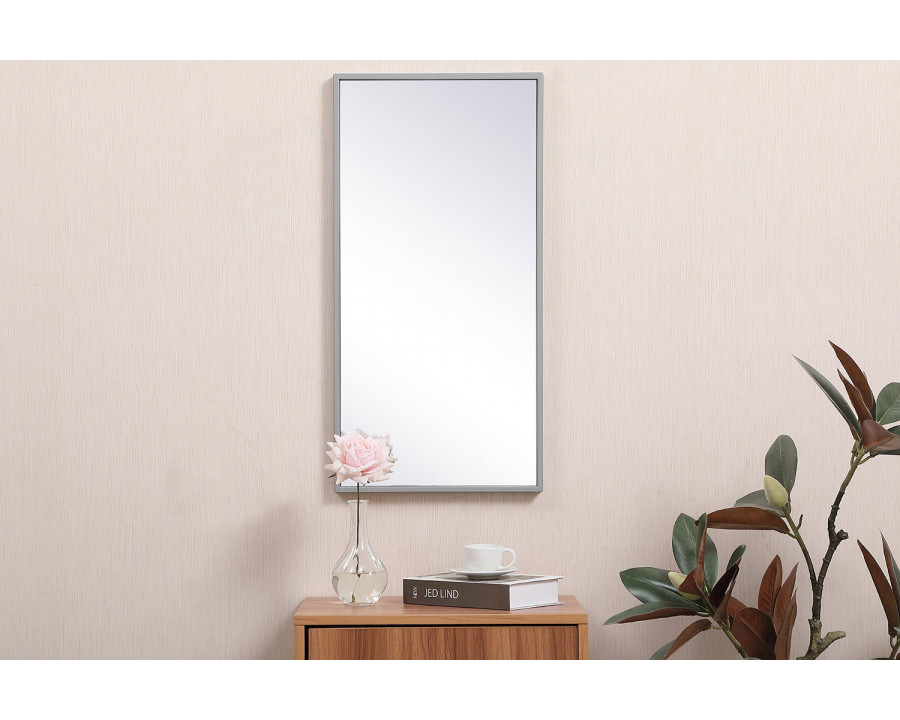 Elegant Wall Mirror - Gray, L 28" (MR41428GR)