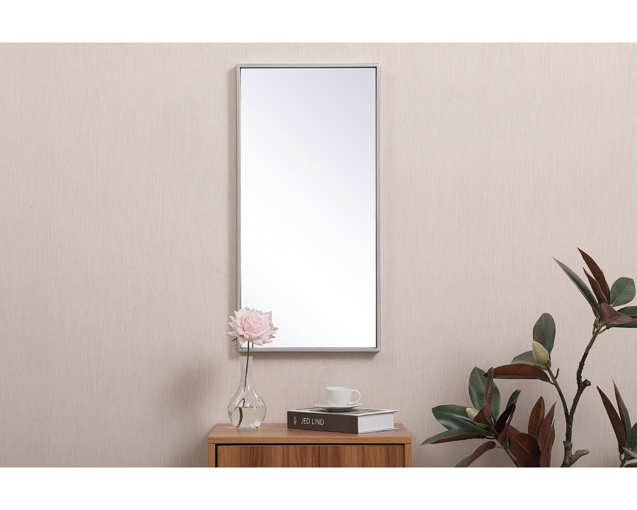 Elegant Wall Mirror - Silver, L 28" (MR41428S)