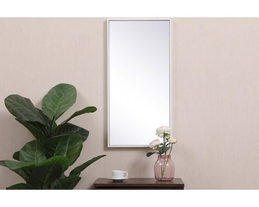 Elegant Wall Mirror - White, L 28" (MR41428WH)