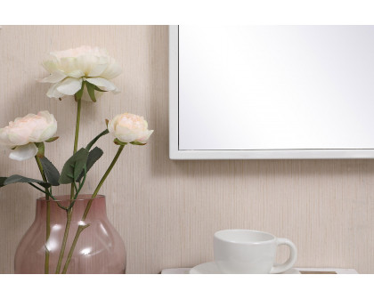 Elegant Wall Mirror - White, L 28" (MR41428WH)