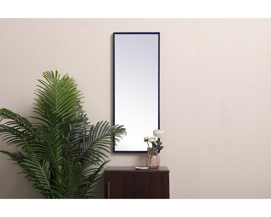 Elegant Wall Mirror - Blue, L 14" (MR41436BL)