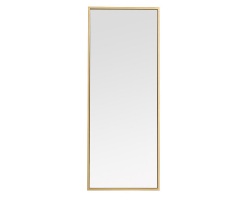 Elegant Wall Mirror - Brass, L 14" (MR41436BR)