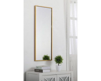 Elegant Wall Mirror - Brass, L 14" (MR41436BR)