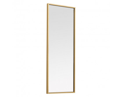 Elegant Wall Mirror - Brass, L 14" (MR41436BR)