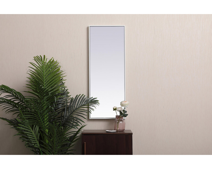 Elegant Wall Mirror - White, L 14" (MR41436WH)