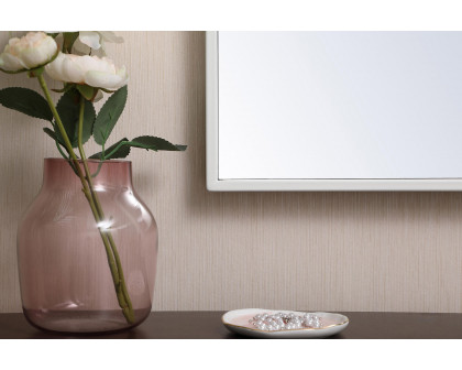 Elegant Wall Mirror - White, L 14" (MR41436WH)