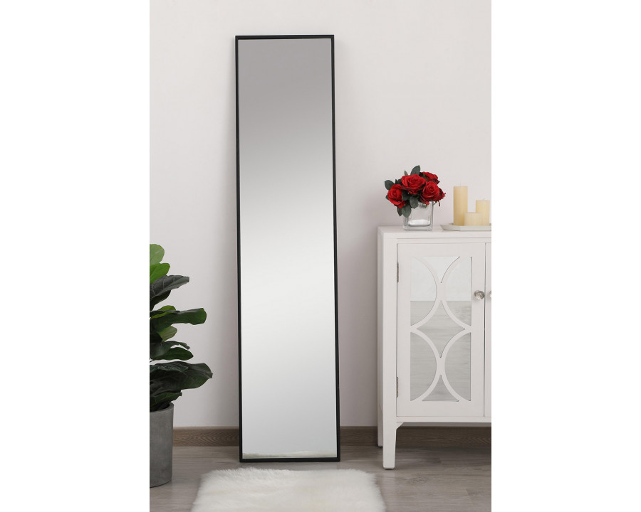 Elegant 14" Metal Frame Rectangle Mirror - Black (MR41460BK)