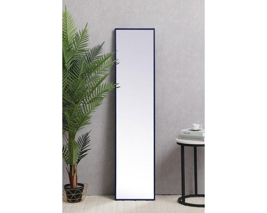 Elegant 14" Metal Frame Rectangle Mirror - Blue (MR41460BL)