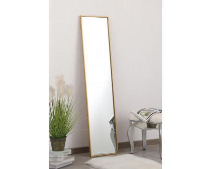 Elegant 14" Metal Frame Rectangle Mirror - Brass (MR41460BR)