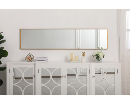 Elegant 14" Metal Frame Rectangle Mirror - Brass (MR41460BR)