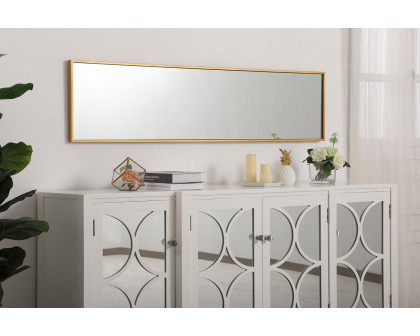 Elegant 14" Metal Frame Rectangle Mirror - Brass (MR41460BR)