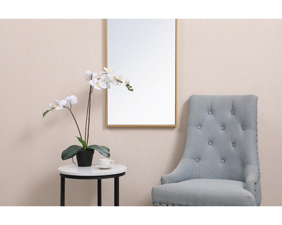 Elegant Wall Mirror - Brass, L 28" (MR41828BR)