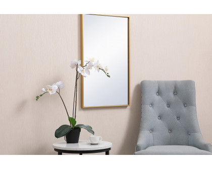 Elegant Wall Mirror - Brass, L 28" (MR41828BR)