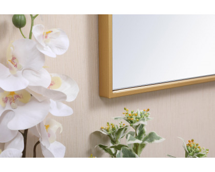 Elegant Wall Mirror - Brass, L 28" (MR41828BR)