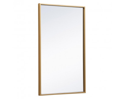 Elegant Wall Mirror - Brass, L 28" (MR41828BR)