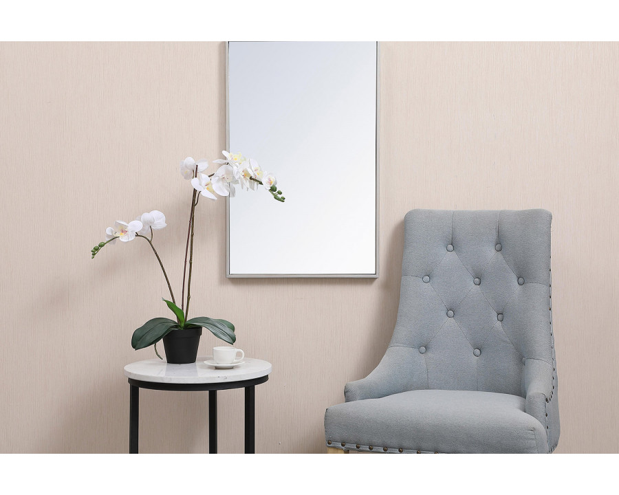 Elegant Wall Mirror - Silver, L 28" (MR41828S)