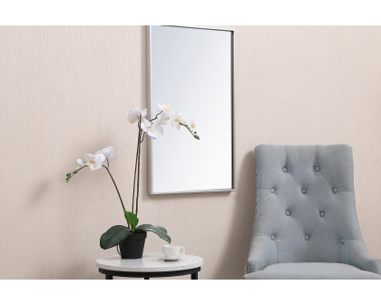 Elegant Wall Mirror - Silver, L 28" (MR41828S)