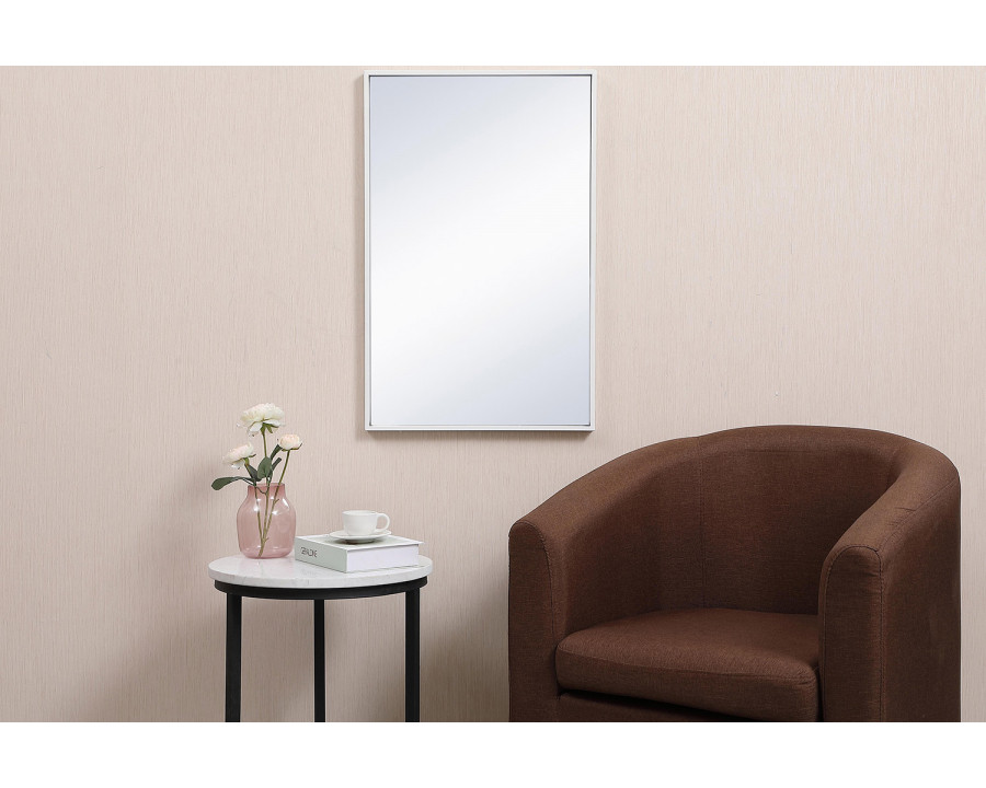 Elegant Wall Mirror - White, L 28" (MR41828WH)