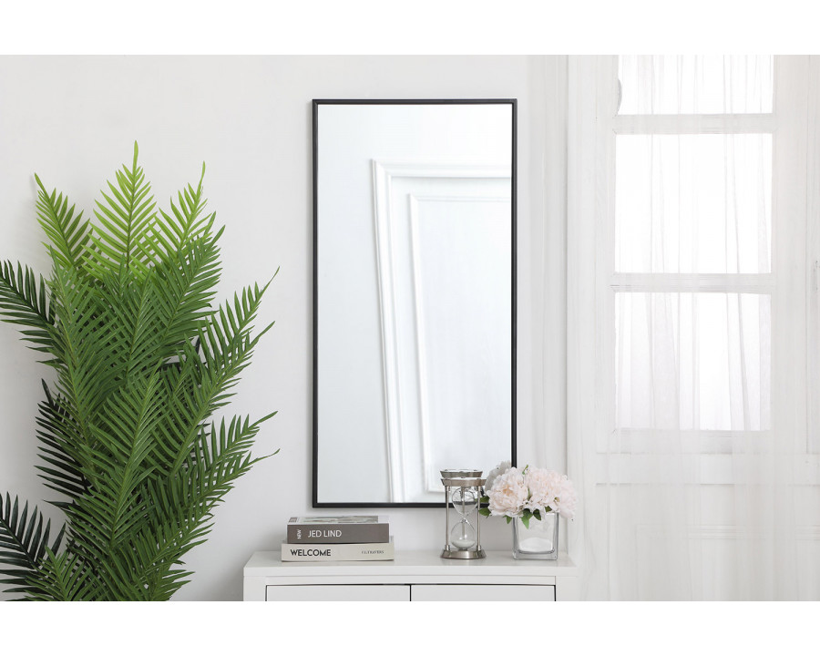 Elegant Wall Mirror - Black, L 18" (MR41836BK)