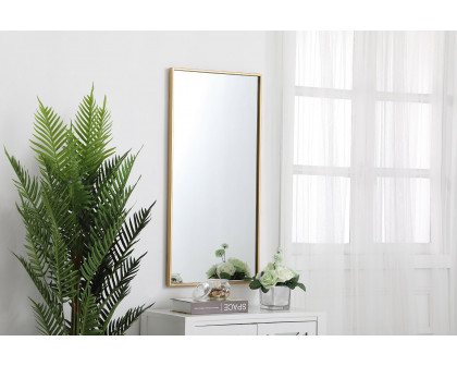 Elegant Wall Mirror - Brass, L 18" (MR41836BR)