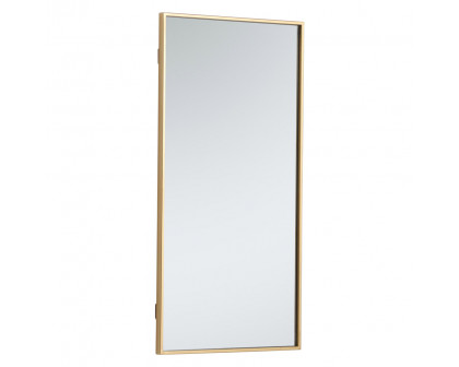 Elegant Wall Mirror - Brass, L 18" (MR41836BR)