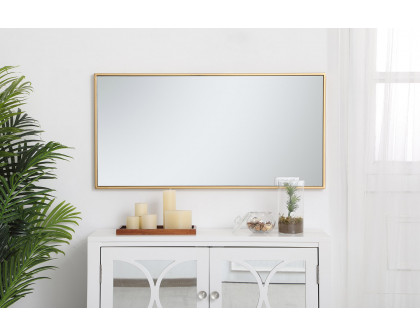 Elegant Wall Mirror - Brass, L 18" (MR41836BR)