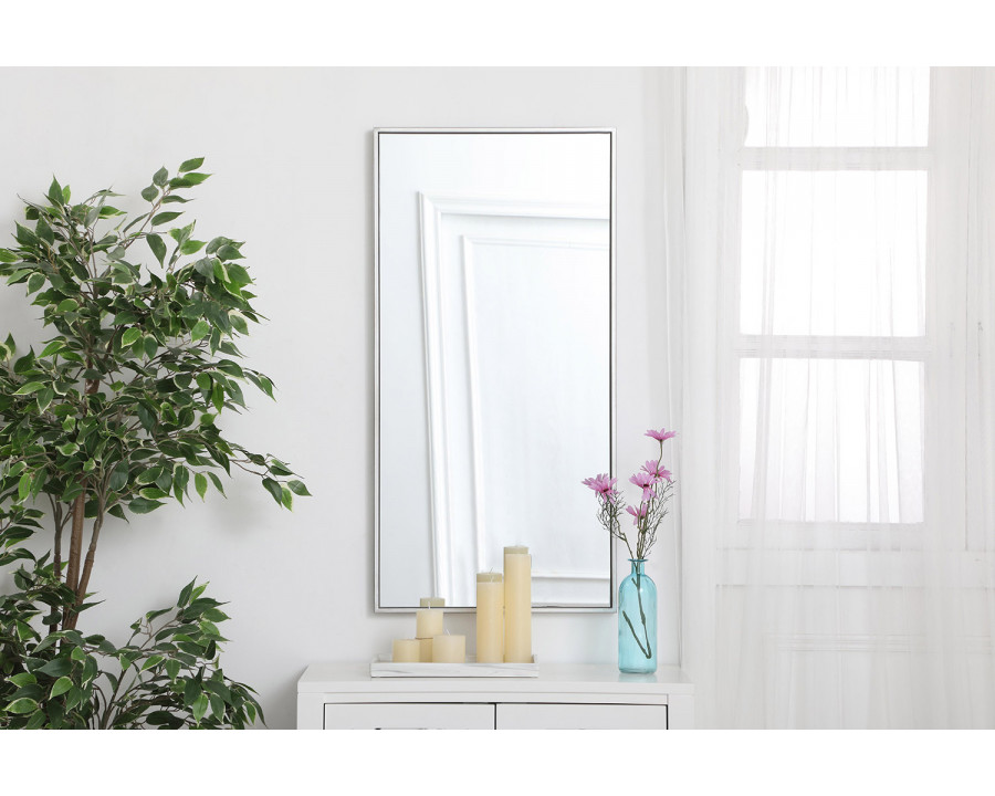 Elegant Wall Mirror - Silver, L 18" (MR41836S)