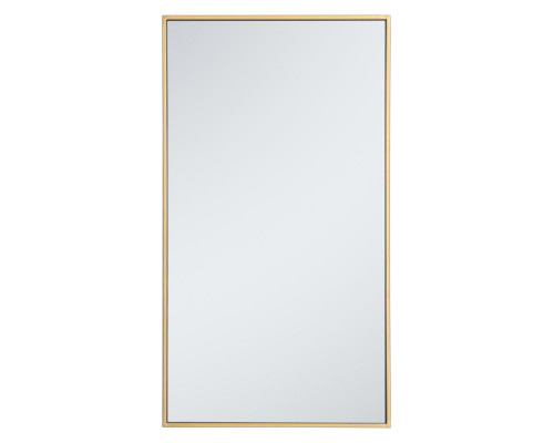 Elegant Wall Mirror - Brass, L 20" (MR42036BR)